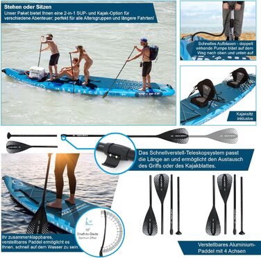 Надувна дошка для падде Aqua Spirit SUP 2024 320x815см/457x915см Комплектація з веслом, рюкзаком, насосом та іншими аксесуарами Дорослі початківці/експерти Гарантія 2 роки (Barracuda 15')