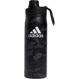adidas термобутилка 600 мл, подвійні стінки, ізольована, нержавіюча сталь 18/8, для гарячих і холодних напоїв, Nomad Camo сірий/чорний/білий