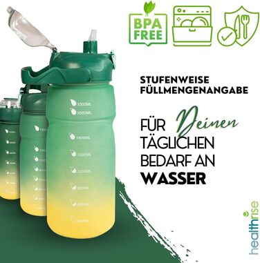 Набір пляшок для води Health Rise 4-в-1 шт. абельовані пляшки для води Для тренажерного залу, подорожей, пікніка, активного відпочинку Не містить бісфенолу А