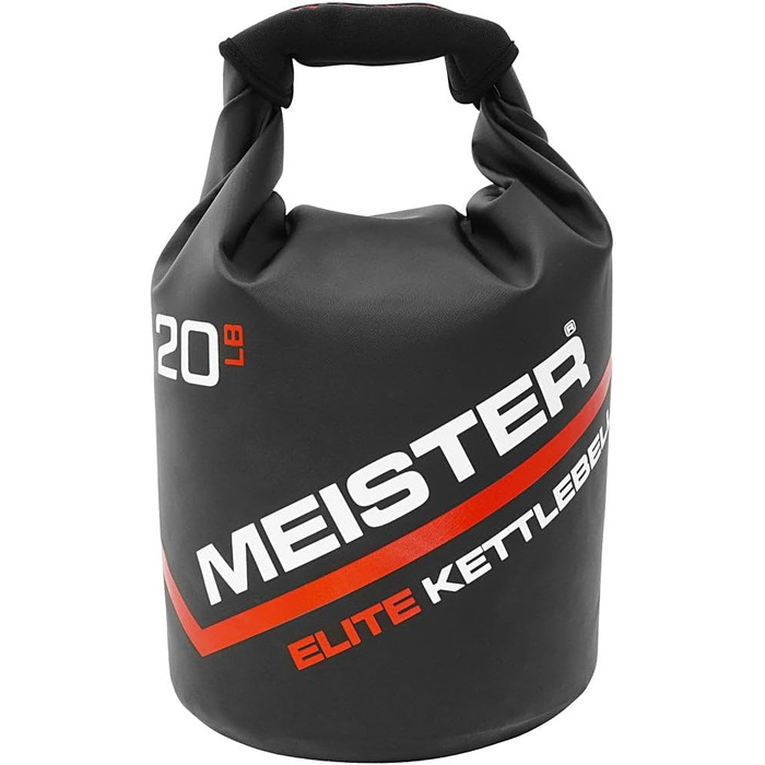 Портативна гантель з пісочним м'ячем Meister Elite - м'який мішок з піском Вага - 10/15/9 кг Чорний 0,2 кг