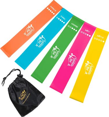 Набір еспандерів Fit Simplify 25,4 см – три фітнес-стрічки з високим рівнем опору, інструкція, чохол, онлайн-відео тренування