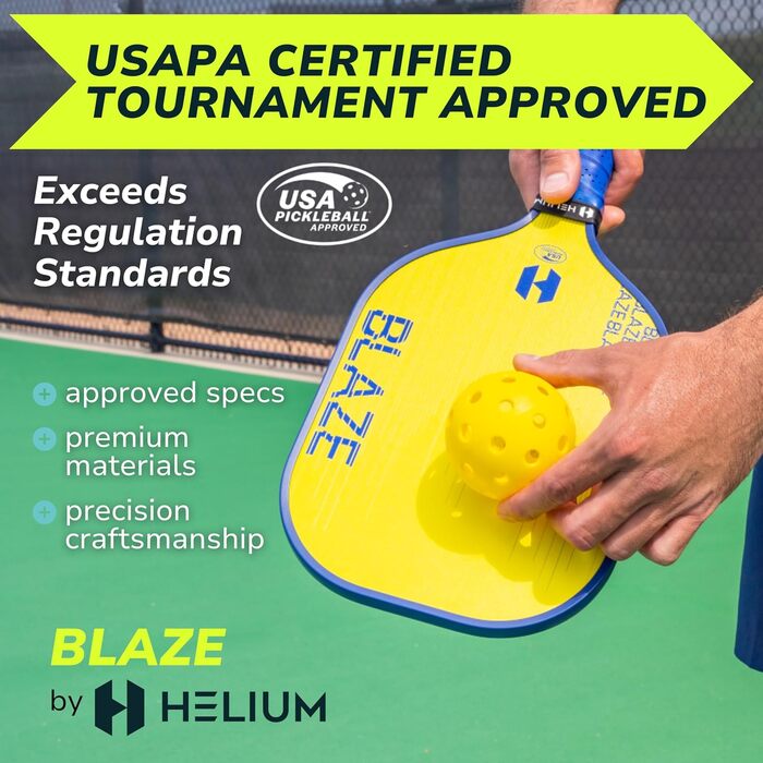 Набір ракеток для піклболу Helium 4 шт, USAPA, графіт-скловолокно, легкий стільниковий сердечник