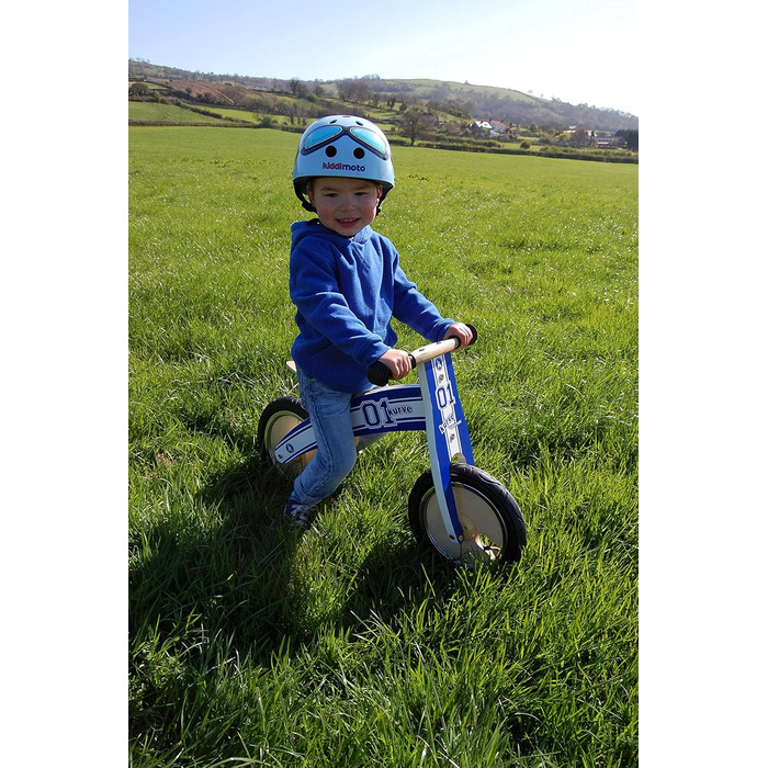 Дитячий велосипедний шолом Kiddimoto Goggle Pilot M, 53-58 см, синій, для дітей 5-12 років