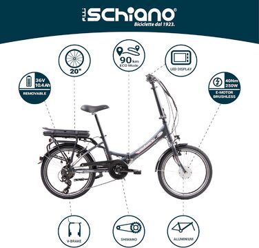 Електровелосипед  25 км/год, 7-швидкісний, 20" E-Bike Pedelec