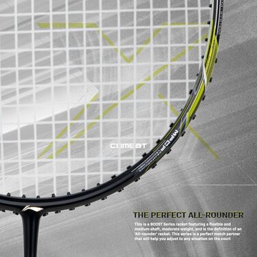 Ракетка Li-Ning 3D Calibar X, чорний/лаймовий, 85 г, 13,6 кг натяг, чохол