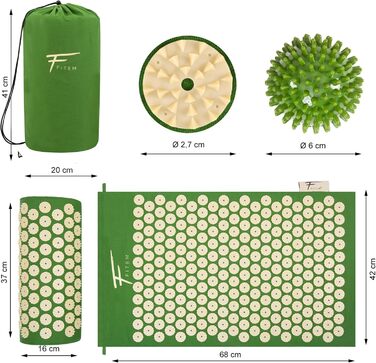Набір масажу Fitem: килимок, подушка, сумка, м'яч для зняття болю