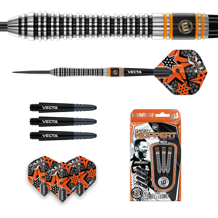 Вольфрамові дротики WINMAU Danny Noppert Signature 2.0 з польотами (23G)