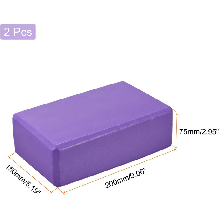 См, легкий, піна високої щільності, для початківців, йоги, пілатес, медитація, фіолетовий, 2 шт. и, 22,9 x 15,2 x 7,6