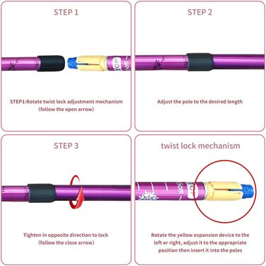 Трекінгові палиці Yourjoy Hiking, 2 шт. и, протиударні, регульовані розбірні туристичні палиці для трекінгу або піших прогулянок, легкі 3 секції, алюмінієві вудилища для дітей та дитячі дитячі рожеві