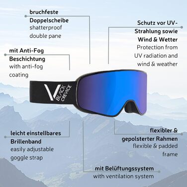 Окуляри Schladming I Anti-Fog & UV 400 темно-сині/помаранчеві M