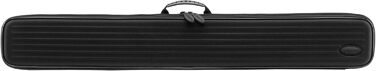 Сумка для більярду Cue Bag Casemaster Parallax 600D Oxford важка поліестерова тканина та м'яка внутрішня частина, для 1 повного кия з 2 частин (1 приклад/1 стрижень) (чорний з чорною кромкою)