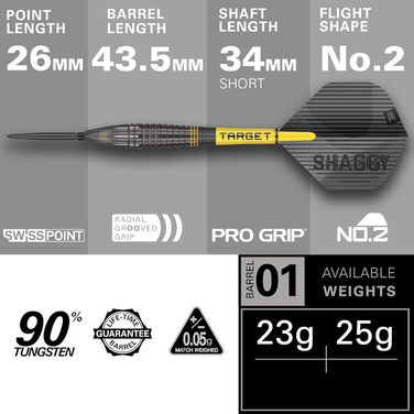 Набір наконечників Target Darts Scott Williams 90% вольфрам Player Edition