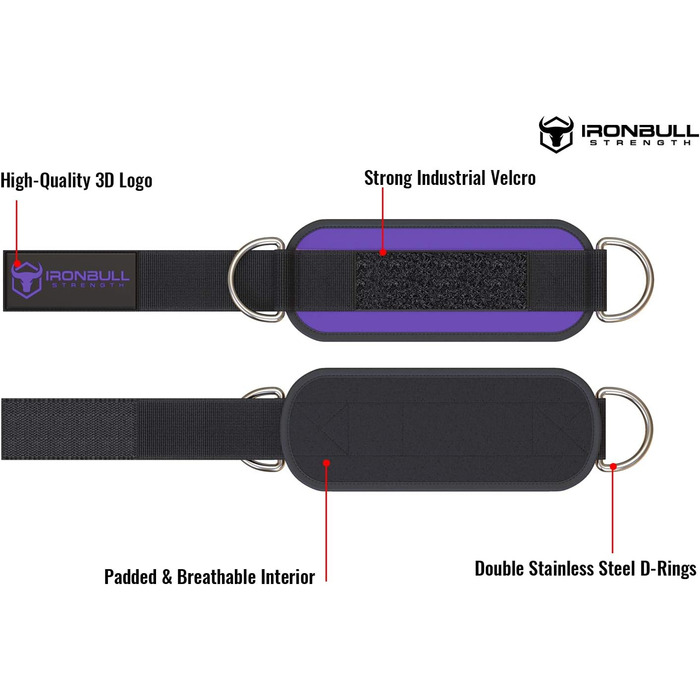 Ремені Iron Bull Strength - регульовані, неопренові, унісекс (фіолетовий)