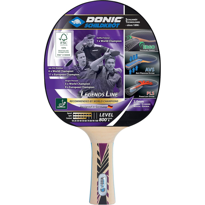 Невідомий DONIC SCHILDKRT TT Stick Legends 800 FSC Без кольору