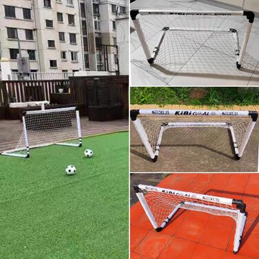 Ворота дитячі KiBiGOAL 90x60см - складні, для саду/приміщення, білі/чорні