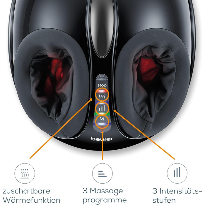 Масажер для ніг Beurer FM 90, повітря, тепло, 3 комбінації шиацу