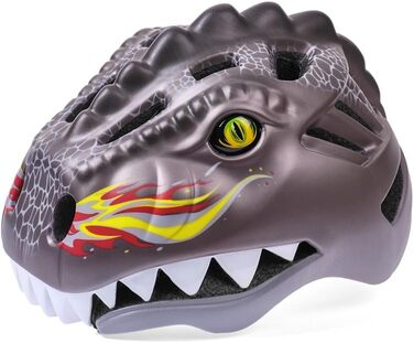 Дитячий велосипедний шолом з LED-підсвіткою 3D динозавр, регульований, для хлопчиків і дівчаток 3-8 років, для велосипеда, скейтборда, самоката, захисний, дихаючий