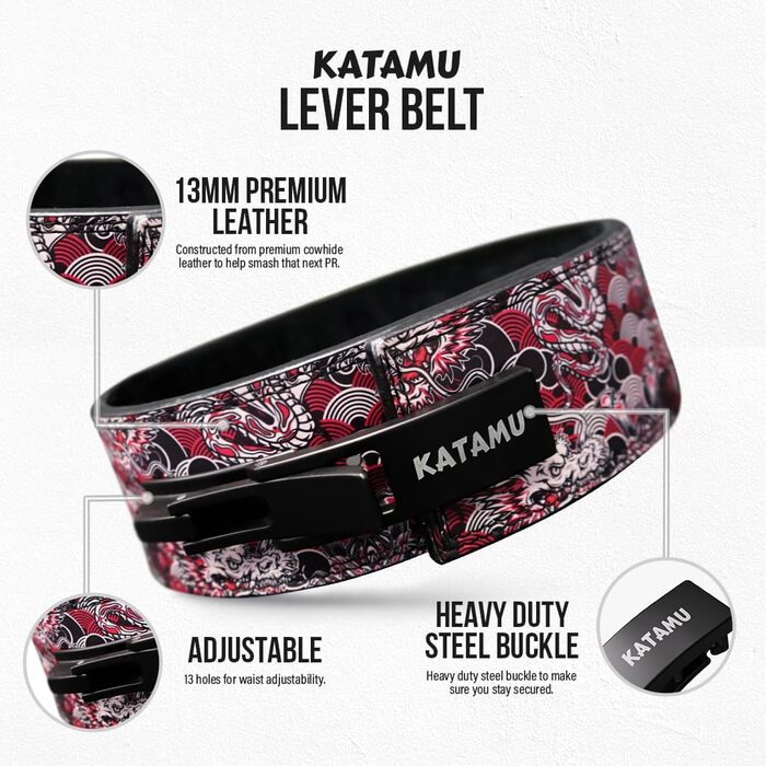 Японський пояс для важкої атлетики Samurai Premium з важільною пряжкою
