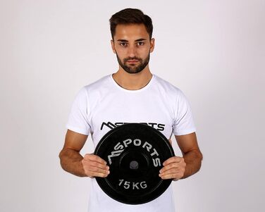 Гантелі MSPORTS Weight Plates Professional 100 чавун 5-30 кг (2 x 15 кг - чорна)