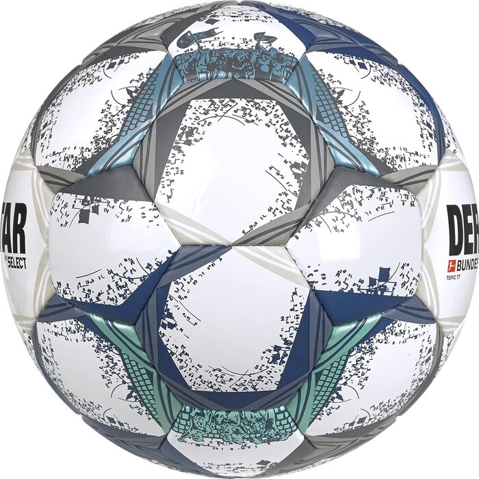 Футбольні м'ячі Derbystar Bundesliga Topic TT v22 і Brillant Replica Ligth розмір 5 сіро-синій і різнокольоровий