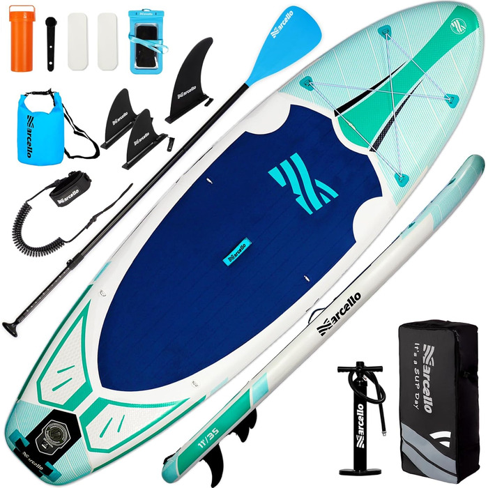 Надувна SUP-дошка 28,9×86,4×15,2 см з рюкзаком, насосом, нековзким покриттям, чохлом для телефону, ультралегке падлборд для дорослих
