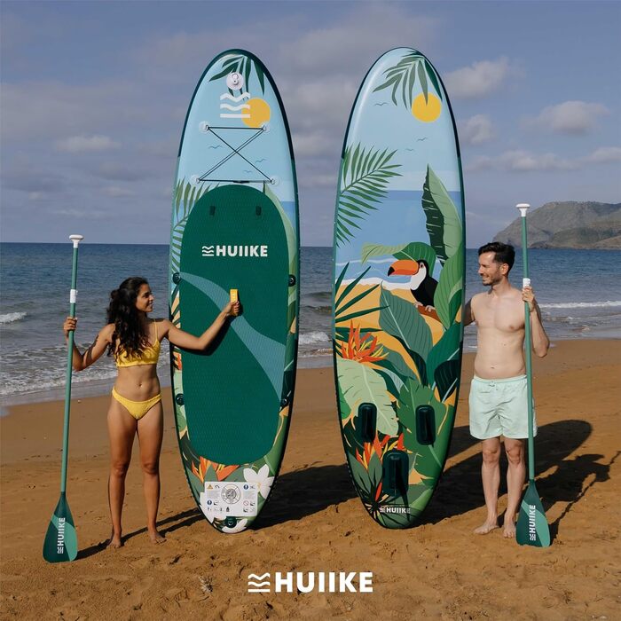 Високоякісні аксесуари для веслування Stand Up - HUIIKE Sup Board, дошка для веслування стоячи з подвійним використанням весла та сидіння для байдарки Веслування стоячи з великою стабільністю Весло стоячи (тропічне)