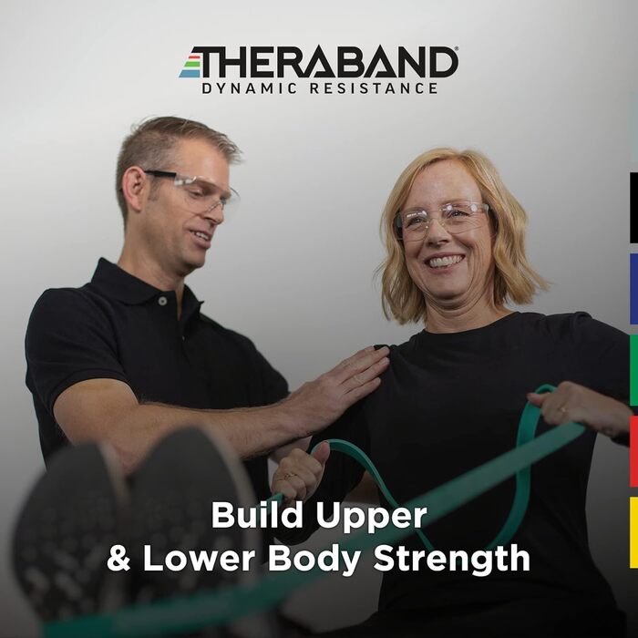 Theraband набір еластичних стрічок високого опору для реабілітації, розтяжки, силових і функціональних тренувань, міцні гумові стрічки для занять спортом і відновлення після травм