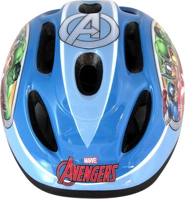 Шолом для хлопчика Avengers з наколінниками та налокітниками, синій, 52/56 см, комплект захисту
