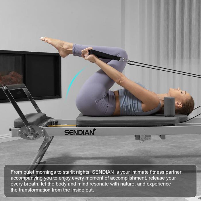 Складаний пілатес-тренажер для дому Balanced Body, реформер з платформою для стрибків, 5 додаткових кольорових шнурів, для фітнесу та тренувань