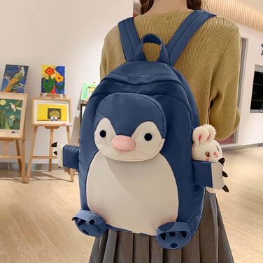 Рюкзак Girl Penguin з підвіскою, синій, One Size