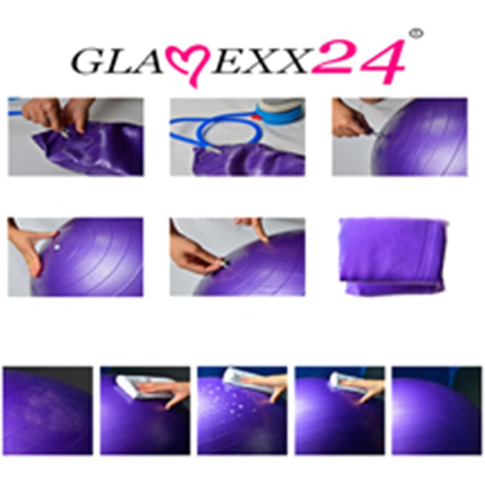 М'яч Glamexx24 25-75 см проти розриву для йоги та офісу