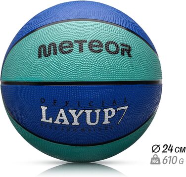 Дитячий міні-баскетбольний м'яч meteor Layup Розмір 5 6 7 ідеально підходить для дитячих рук юнаків від 4-8 років Ідеальний баскетбол для тренувань М'який баскетбол з чіпкою поверхнею (розмір 7 (чоловіки), синій)