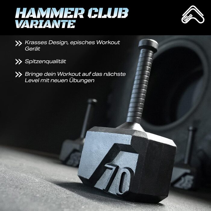 Гиря Tribe WOD Hammer 7-31 кг / 15-70 фунтів - тренажери для нарощування м'язової маси, кардіофітнесу, ваги для жінок і чоловіків (32 кг)