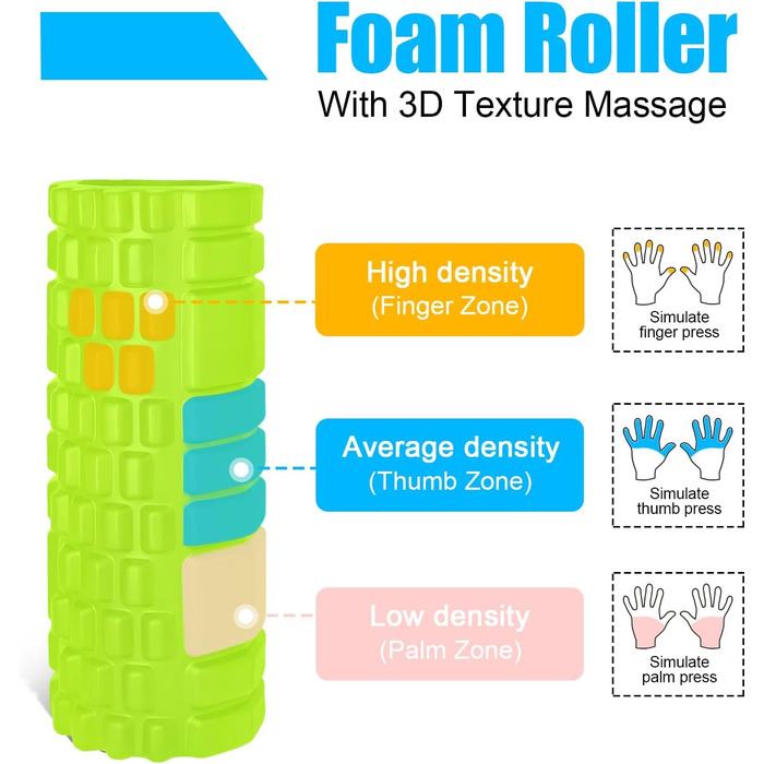 Масаж 3D середньої жорсткості для пілатесу, йоги, спорту (зелений)