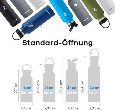 Термобутилка HYDRO FLASK 621 мл з нержавіючої сталі, ізольована спортивна пляшка з герметичною кришкою Flex Cap, стандартна шийка, Pineapple, придатна для миття в посудомийній машині