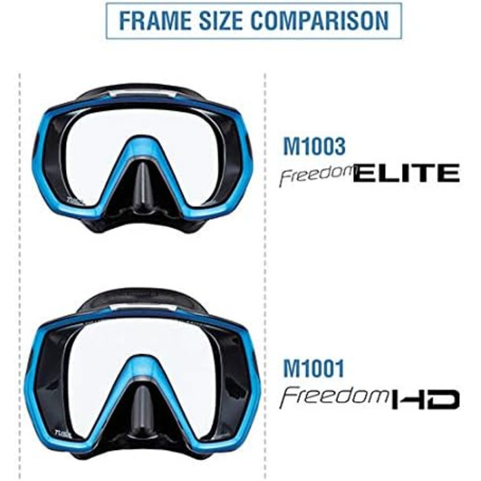 Маска для дайвінгу та підводного плавання Tusa Freedom HD, велика чорна/чорна