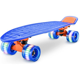 Скейтборд Hurtle Mini Cruiser LED колеса, протиковзка дека, до 100 кг