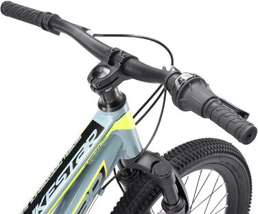 Велосипед BIKESTAR Alu 20, 6-9 років, 7-шв. Shimano, дискові гальма, сірий/жовтий