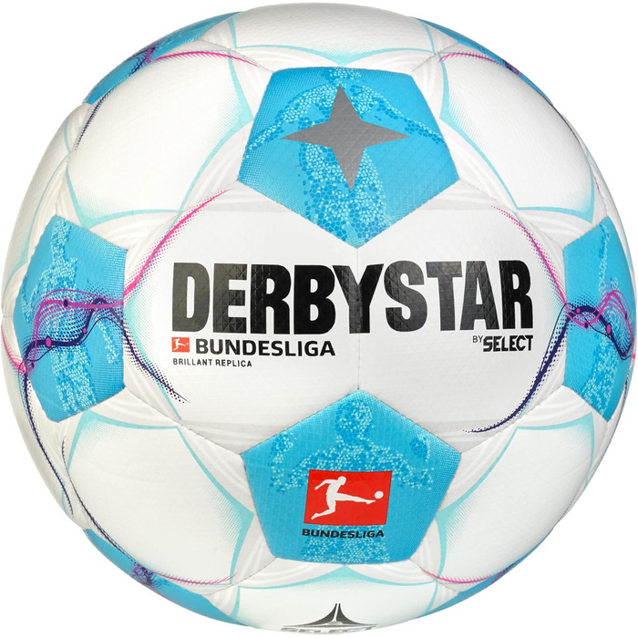 Екіпірування Derbystar - Футбольні м'ячі Бундесліга Brillant Replica v24 Тренувальний м'яч білий блакитний рожевий 5