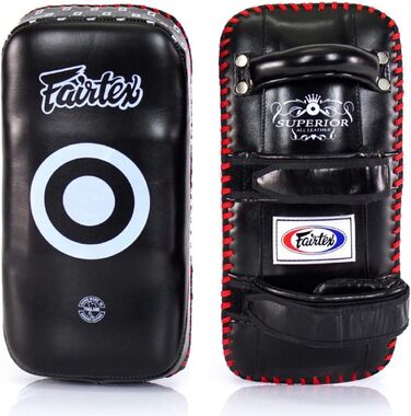 Накладки для кікбоксингу Fairtex Thai Superior - чорна/червона шкіра