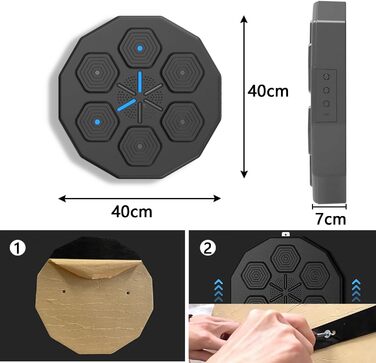 Музичний Bluetooth боксерський автомат, музична електронна коробка, декомпресія для дітей і дорослих, прискорює реакцію рук-очей і координацію Black-A