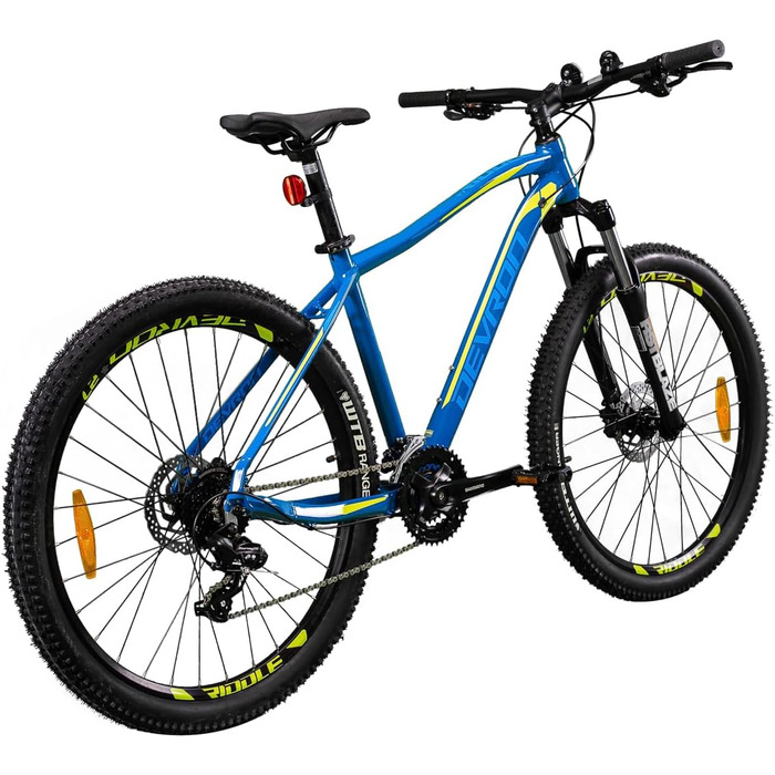 Гірський велосипед Devron Riddle RM1.7 для чоловіків - Alloy Hardtail, 27.5 дюймів, Himano 3x8, гідравлічний Cheibenbreme, чотиристоронній MTB для пригод (синій, M)