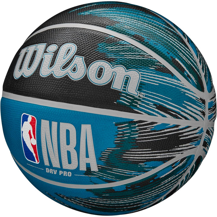 Баскетбольні м'ячі серії WILSON NBA DRV для приміщень та активного відпочинку (чорний/синій, розмір 7 - 29,5')