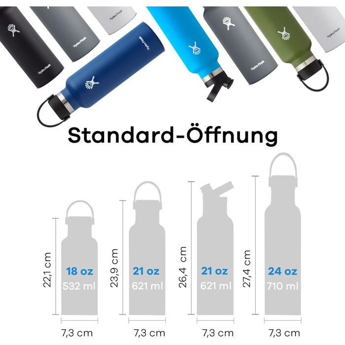 Термобутилка HYDRO FLASK 621 мл з нержавіючої сталі, ізольована спортивна пляшка з герметичною кришкою Flex Cap, стандартна шийка, Pineapple, придатна для миття в посудомийній машині