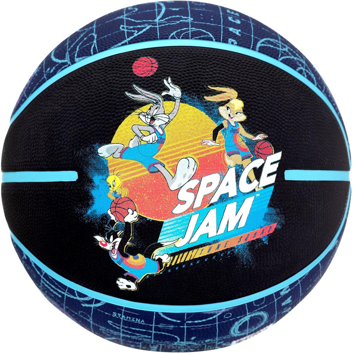 Куля для корту Spalding Space Jam Tune 84560Z Жіночі, дитячі, чоловічі баскетбольні м'ячі 84560Z7 Чорний ЄС (7 Велика Британія)