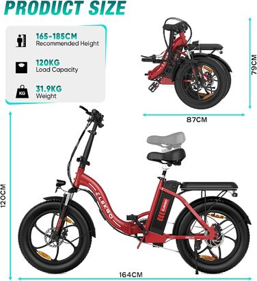 Електровелосипед ELEKGO E-Bike, 20' товста шина, 250 Вт, 36 В, 7 швидкостей