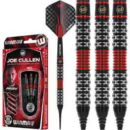 Дартс-набір WINMAU Joe Cullen Special Edition 18 г, професійні вольфрамові софт-тип дротики з оперенням і хвостовиками