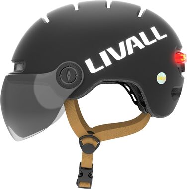 Розумний велосипедний шолом LIVALL L23 з LED-підсвіткою та знімним візором, сертифікований NTA8776 CPSC, з функцією виявлення падінь для дорослих, для електровелосипеда, самоката та щоденного використання