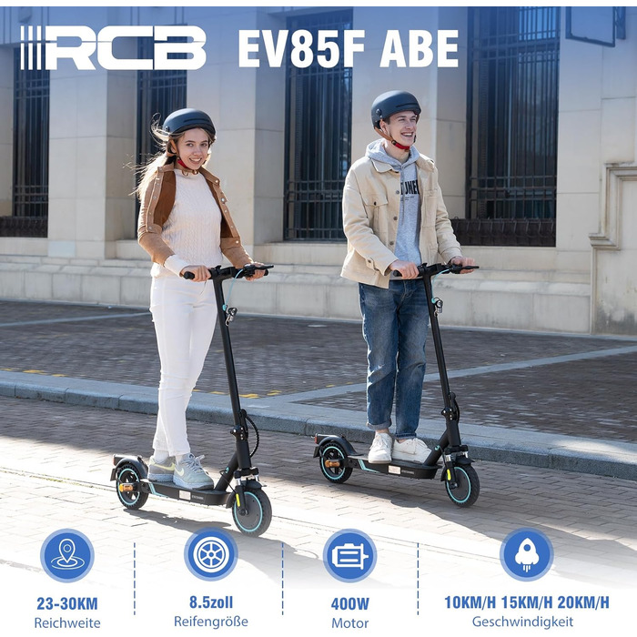 Електросамокат RCB EV85F, 8.5', 400Вт, 20км/год, складний, APP, 120кг, ABE