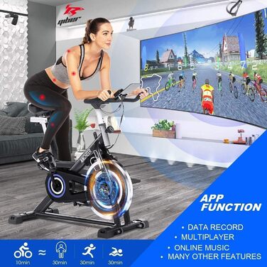 Інтер'єрний велосипед Profun Fitness Sport з регульованим опором, LCD дисплей, фіксований тренувальний велосипед для дорослих/літніх людей, максимальне навантаження 120 кг